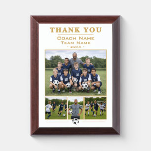 Thank you Soccer Team Coach Gift Award Plaque