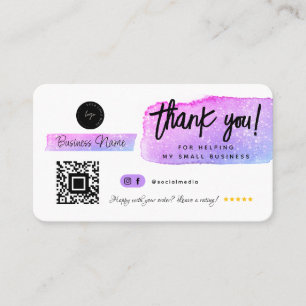 Thank You Social Media Business Modern Gold Purple Business Card