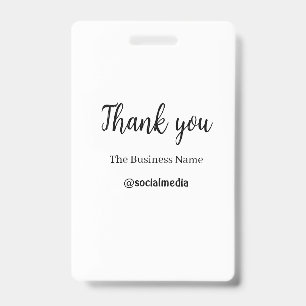 thank you social media business name date simple f badge