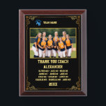 Thank You Softball Coach, Custom photo & names Award Plaque<br><div class="desc">A personalized softball with the coach and players' names, along with their custom pictures, can serve as a memorable and unique memento for a team. This thoughtful gesture fosters a sense of unity, pride, and camaraderie among team members, while also providing a tangible reminder of their shared experiences and achievements...</div>
