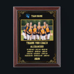 Thank You Softball Coach, Custom photo & names Award Plaque<br><div class="desc">A personalized softball with the coach and players' names, along with their custom pictures, can serve as a memorable and unique memento for a team. This thoughtful gesture fosters a sense of unity, pride, and camaraderie among team members, while also providing a tangible reminder of their shared experiences and achievements...</div>