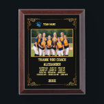 Thank You Softball Coach, Custom photo & names Award Plaque<br><div class="desc">A personalized softball with the coach and players' names, along with their custom pictures, can serve as a memorable and unique memento for a team. This thoughtful gesture fosters a sense of unity, pride, and camaraderie among team members, while also providing a tangible reminder of their shared experiences and achievements...</div>