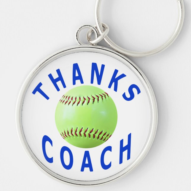 Thank You Softball Coach Greeting Cards & Gifts Keychain (Front)