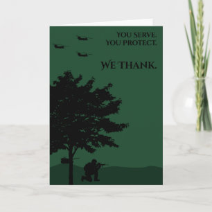 Thank You, Soldier Letterpress Thank You Card