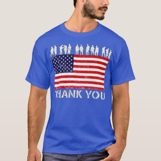 Thank you Soldier Patriotic American Flag T-Shirt