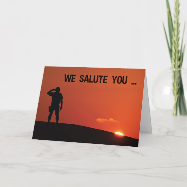 Thank You Soldier Salute at Sunset Card (Front)