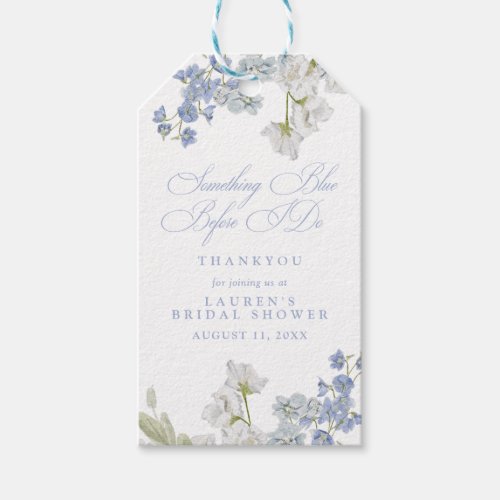 Thank You Something Blue Before I Do Bridal Shower Gift Tags