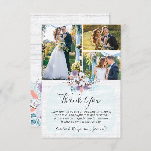 Thank You Southern Cotton Country Wedding Card