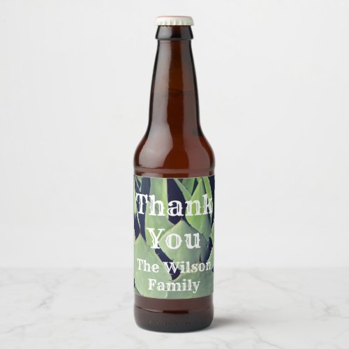 Thank You Southwest Agave Plant Green Leaves Beer Bottle Label