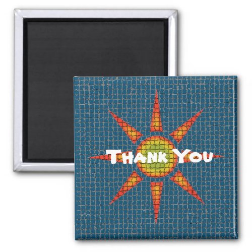 Thank You Southwest Mosaic Tile Bright Sun Magnet