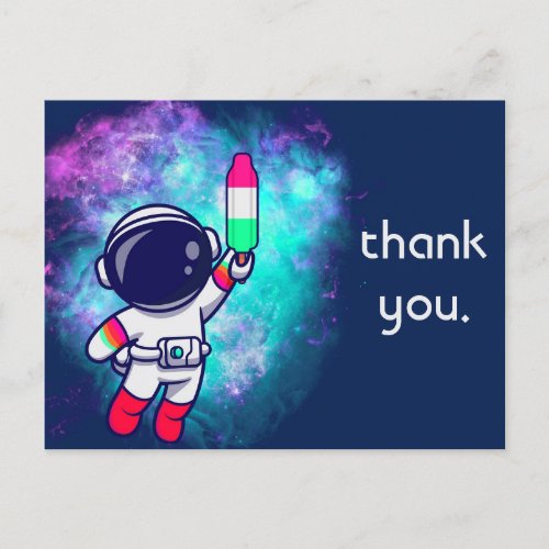 Thank you Space Birthday Party Retro Astronaut Postcard
