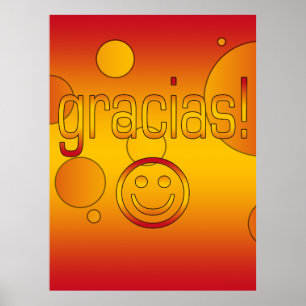 Thank you! Spain Flag Colors Pop Art Poster
