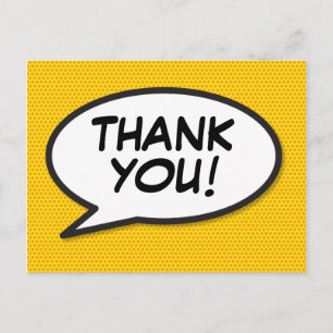 THANK YOU Speech Bubble Fun Modern Comic Book Postcard