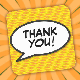 Thank You Speech Bubble Fun Modern Square Sticker
