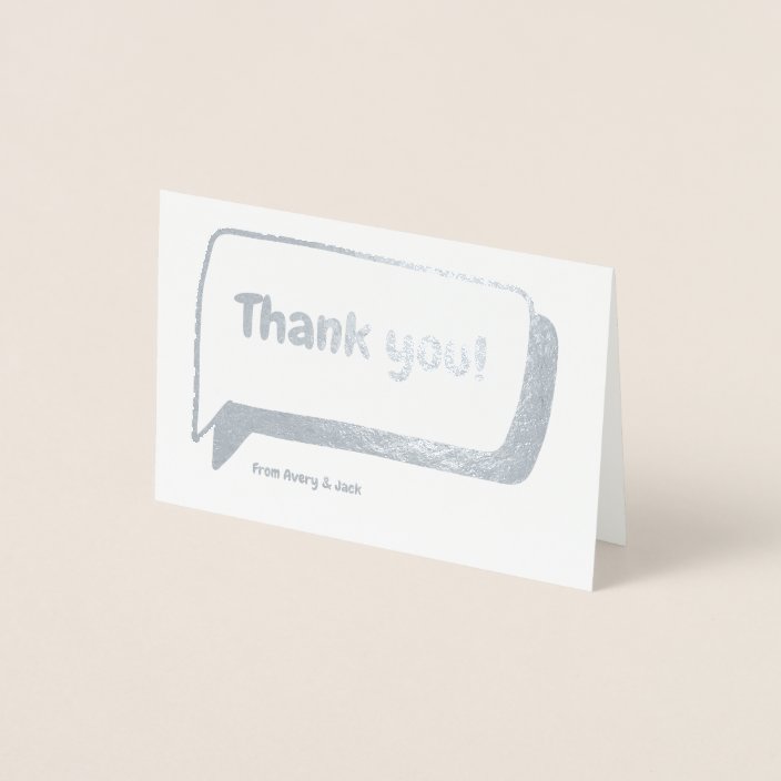 thank you speech bubble letter foil card zazzlecom