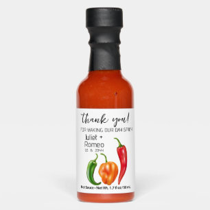 Thank You Spicy Hot Pepper Wedding Sauces