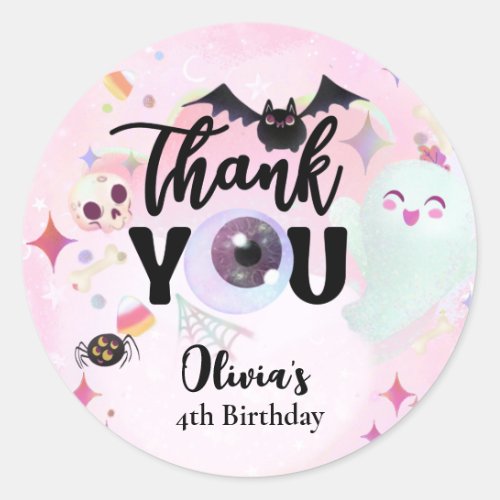 Thank you spooky classic round sticker
