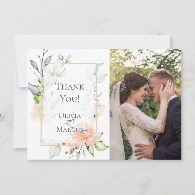 THANK YOU | Spring Floral Botanical PHOTO Frame (Front)