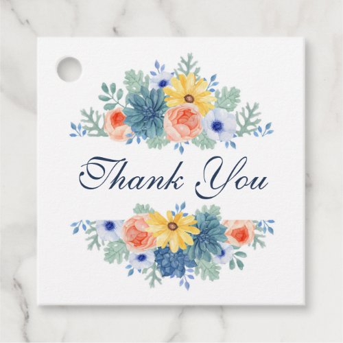 Thank You Spring Floral Chic Modern  Wedding Favor Tags