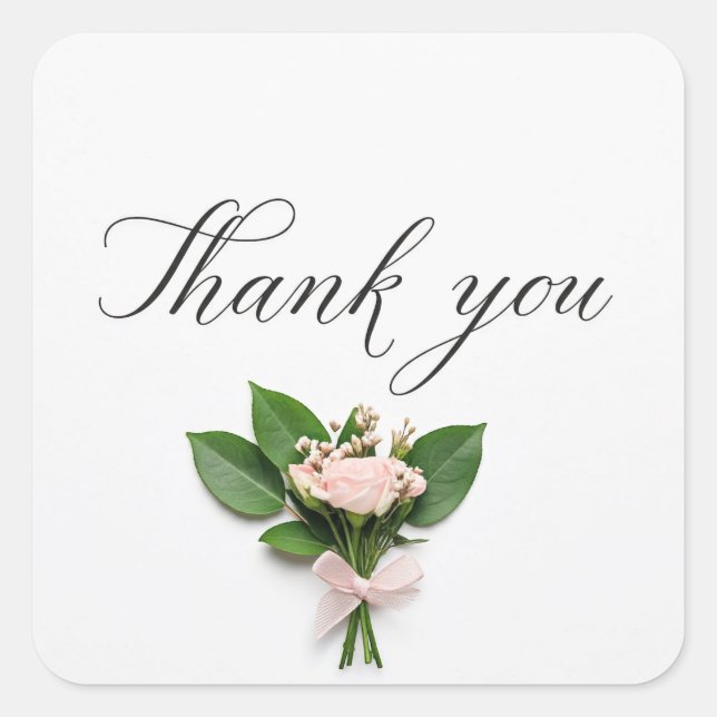 Thank You  Square Sticker (Front)