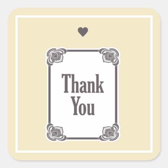 Thank You Square Sticker (Front)