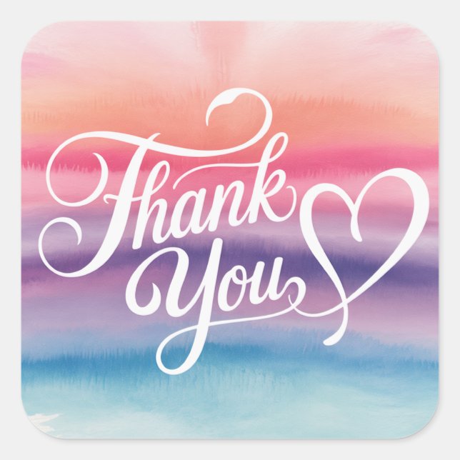 Thank You Square Sticker (Front)