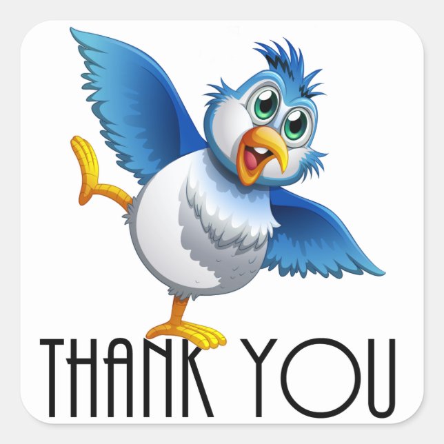 Thank You Square Sticker (Front)
