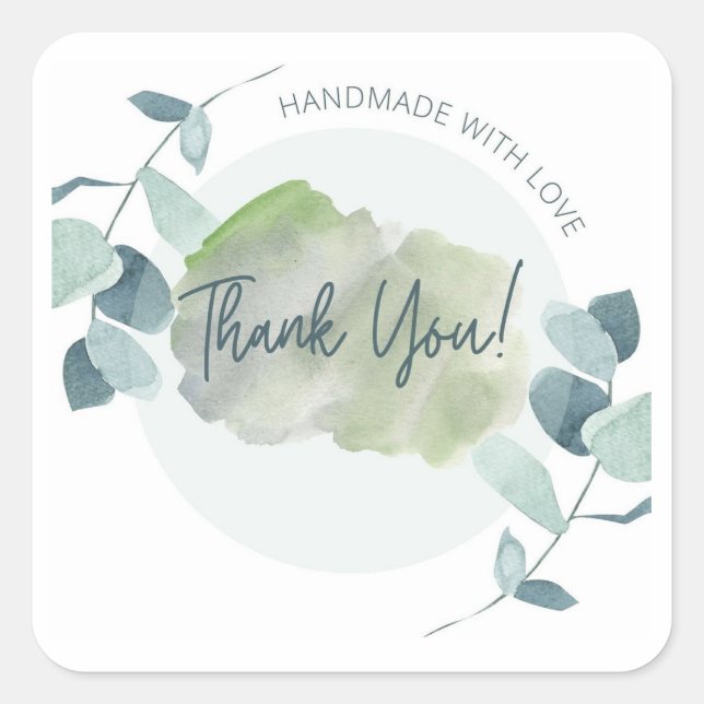 Thank You  Square Sticker (Front)