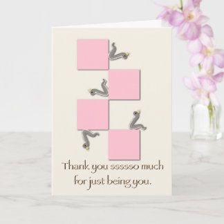 Thank You Sssssso Much Modern Pink Checkerboard Ca Card