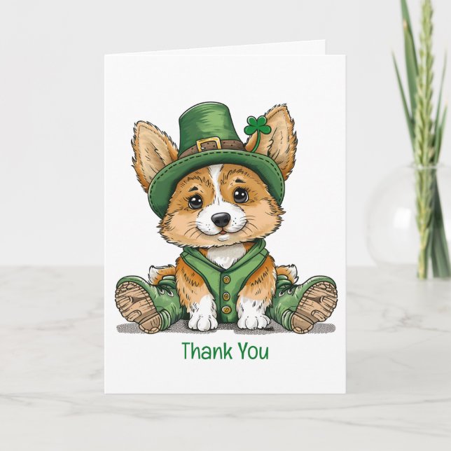 Thank You St. Patrick's Day Corgi Dog (Front)