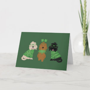 Thank You St Patricks Day Goldendoodle Dogs Card