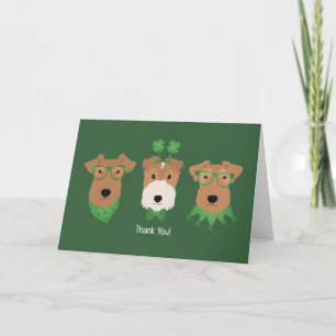 Thank You St Patricks Day Welsh Terrier Dogs Card
