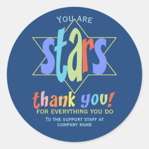 Thank You Staff Group Company Classic Round Sticker