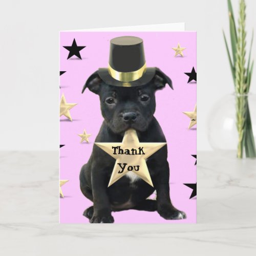 Thank You Staffordshire Bull Terrier card