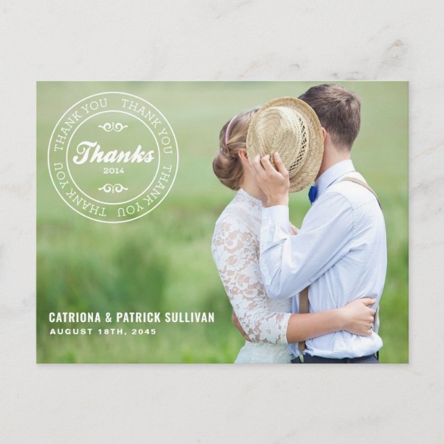 THANK YOU STAMP 2014 | WEDDING THANK YOU POSTCARD (Front)