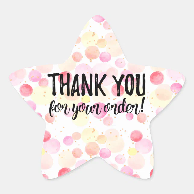 Thank you star logo watercolor sticker | Zazzle