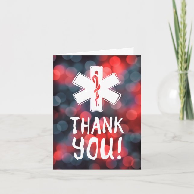 thank you star of life bokeh card (Front)