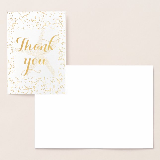 Thank You Starfish Sprinkles Stylish Beach Cool Foil Card (Display)