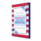 Thank You Stars Stripes Patriotic Veteran Service Canvas Print | Zazzle