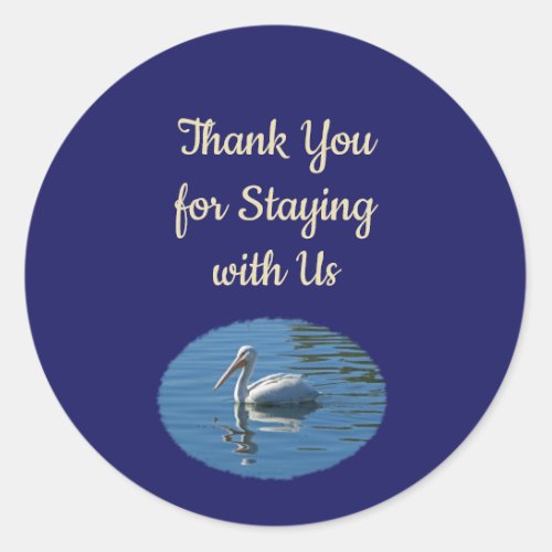 Thank You Staying Beach House Guest Appreciation Classic Round Sticker
