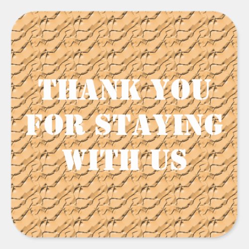 Thank You Staying With Us Vacation Home Rental Square Sticker