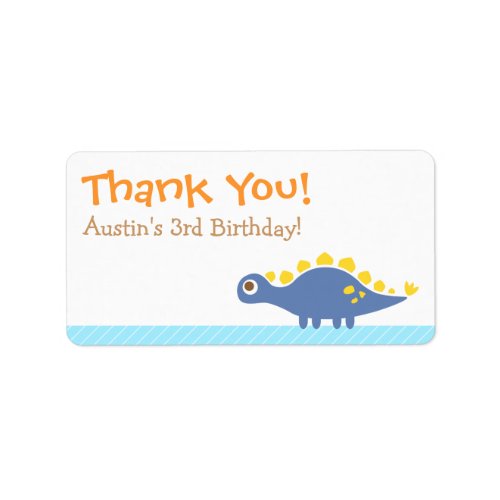 Thank You Stegosaurus dinosaur theme party Label