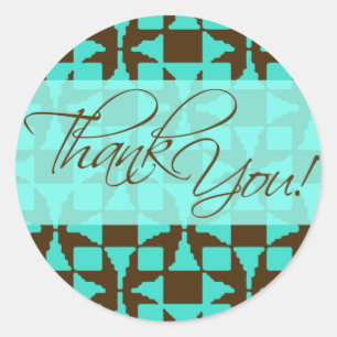 Thank You Sticker (Birini: aqua/brown)