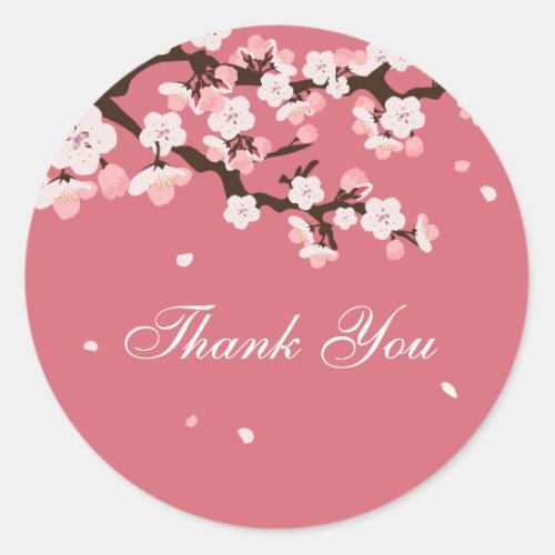 Thank You Sticker  Cherry Blossoms  Customizabe