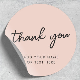 Thank you Sticker Dusky Rose Pink
