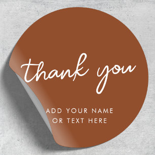 Thank you Sticker Earthy Burnt Orange
