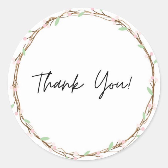 Thank you sticker flower theme (Front)
