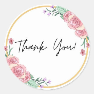 Thank you sticker flower theme