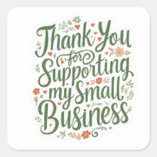 Thank You Sticker for Small Business Owners