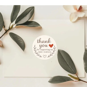 Thank You Sticker   Modern Elegant Rose White 